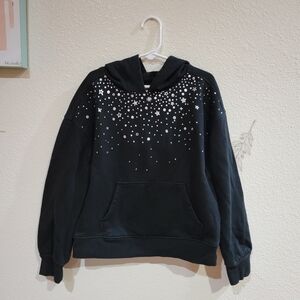 Cat & Jack Girls Star Fleece Pullover Hoodie Black Size M (8)